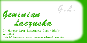geminian laczuska business card